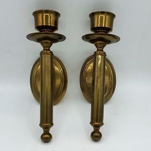 Vintage brass candle sconces